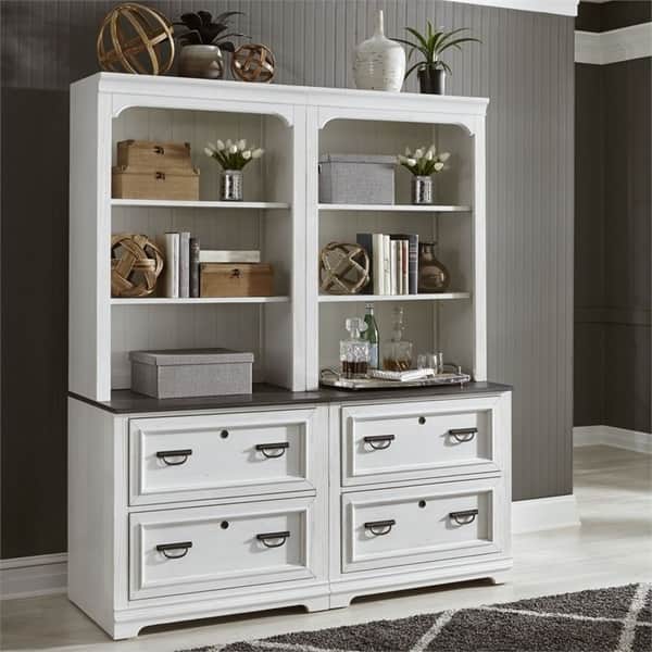 Shop Allyson Park Wirebrushed White Bunching Lateral File Cabinet