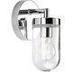 preview thumbnail 5 of 5, Signal Collection 1-Light Polished Chrome Clear Glass Coastal Bath Vanity Light