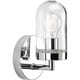 preview thumbnail 2 of 5, Signal Collection 1-Light Polished Chrome Clear Glass Coastal Bath Vanity Light