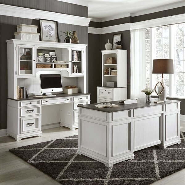 Allyson Park Wirebrushed Jr. Executive 5-piece Desk/Credenza Set