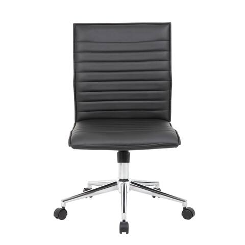 Boss Office Products Black Vinyl Armless Hospitality Chair