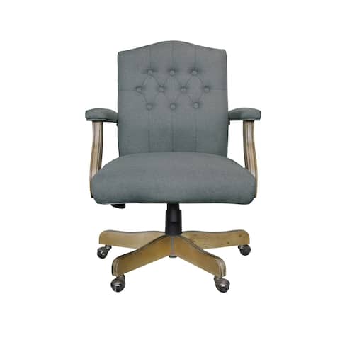 Boss Office Products Executive Mid Black Medium Grey Linen Chair