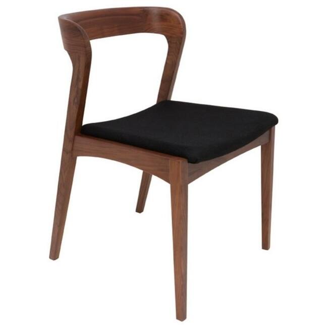 Bjorn Walnut Dining Chair with Black Seat Cushion