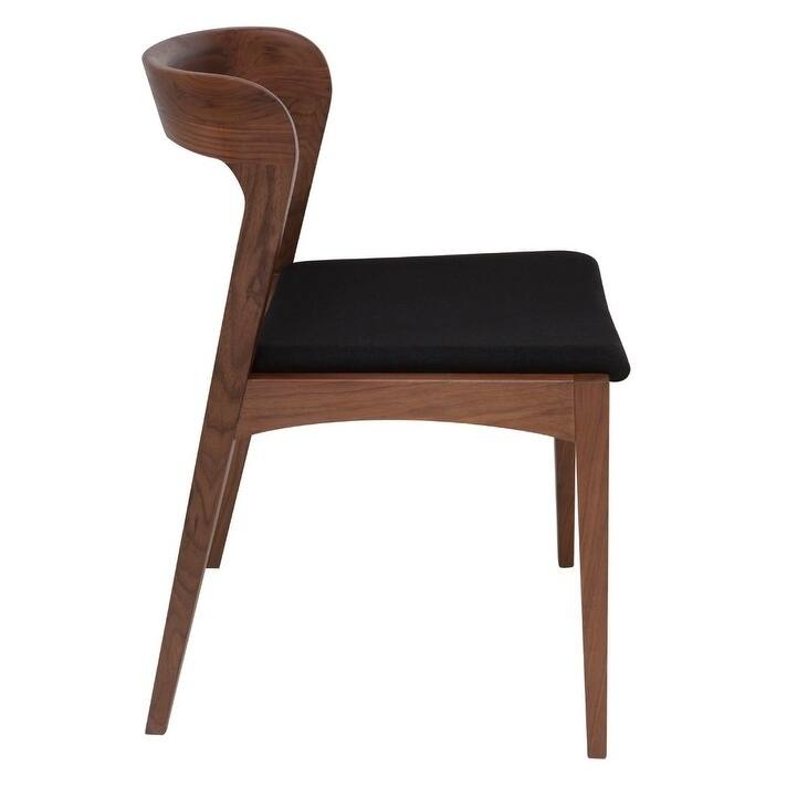 Bjorn Walnut Dining Chair with Black Seat Cushion