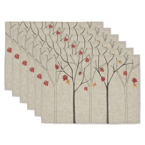 DII Falling Leaves Embroidered Placemat (Set of 6)