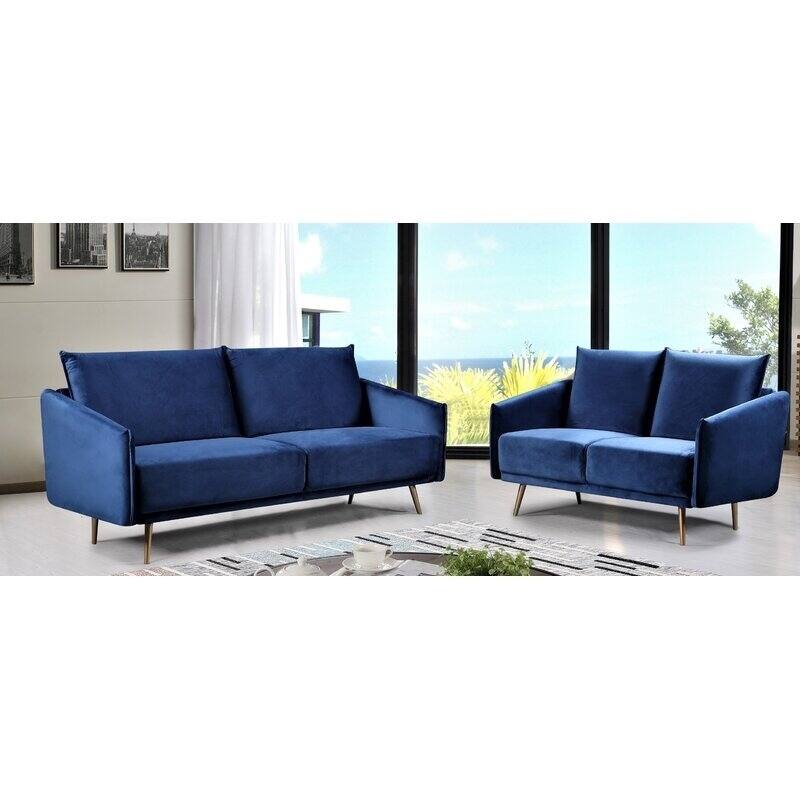 Alaia Luxuriously Velvet 2 Piece Living Room Set