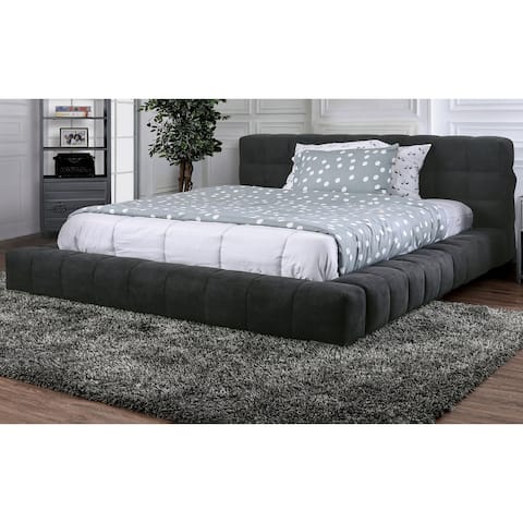 Strick & Bolton Modern Grey Fabric USB Headboard Platform Bed