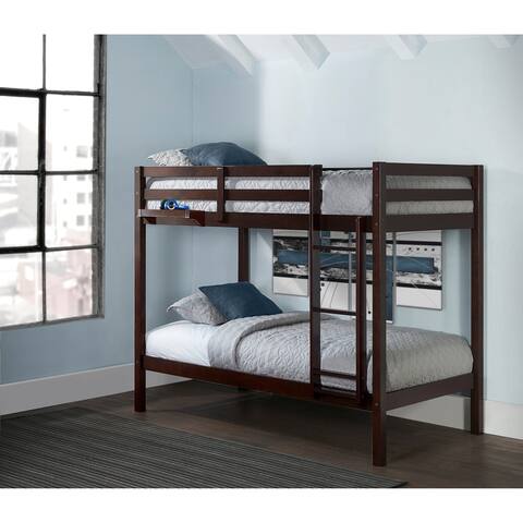 Caspian Twin Over Twin Bunk with Hanging Nightstand, Chocolate