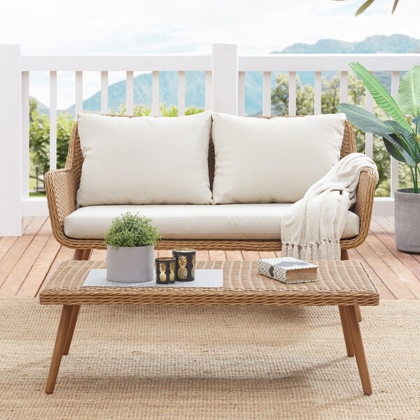 Shop Landon 2Pc Outdoor Wicker Chat Set - Overstock - 28625155 Shop Landon 2Pc Outdoor Wicker Chat Set - Overstock - 28625155 on Safavieh Ransin id=88001