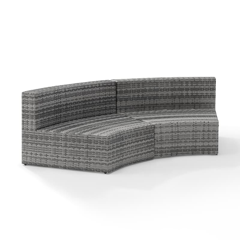 Catalina Wicker Round Sectional Sofa - 83 W x 32 D x 30.5 H