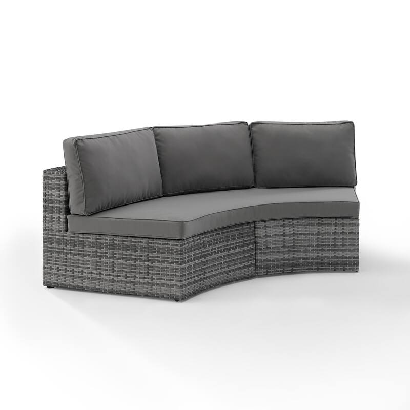 Catalina Wicker Round Sectional Sofa - 83 W x 32 D x 30.5 H