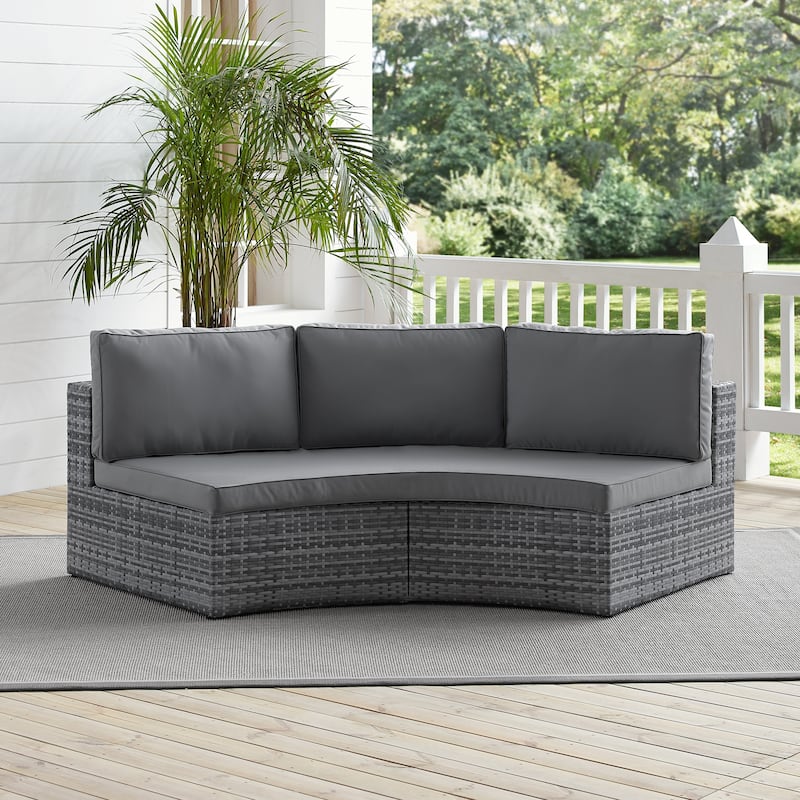 Catalina Wicker Round Sectional Sofa - 83 W x 32 D x 30.5 H