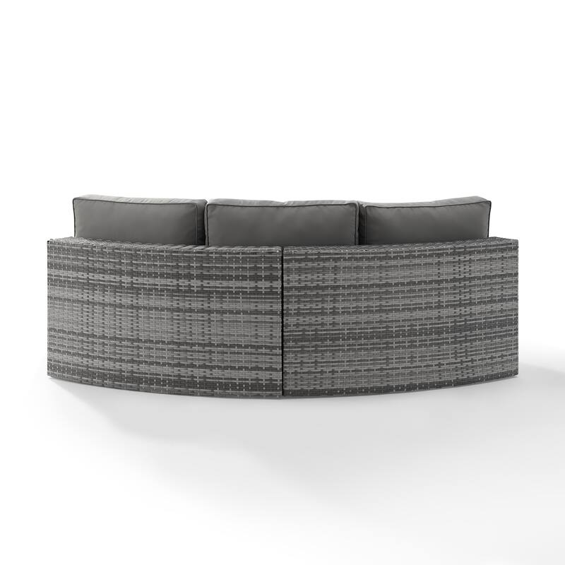 Catalina Wicker Round Sectional Sofa - 83 W x 32 D x 30.5 H
