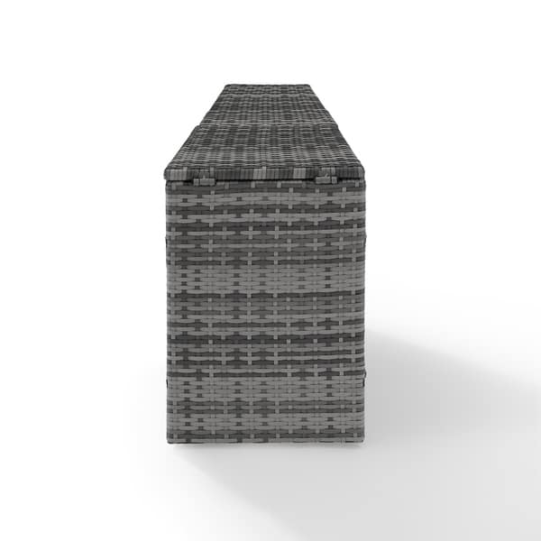 slide 7 of 8, Catalina Wicker Arm Table Grey