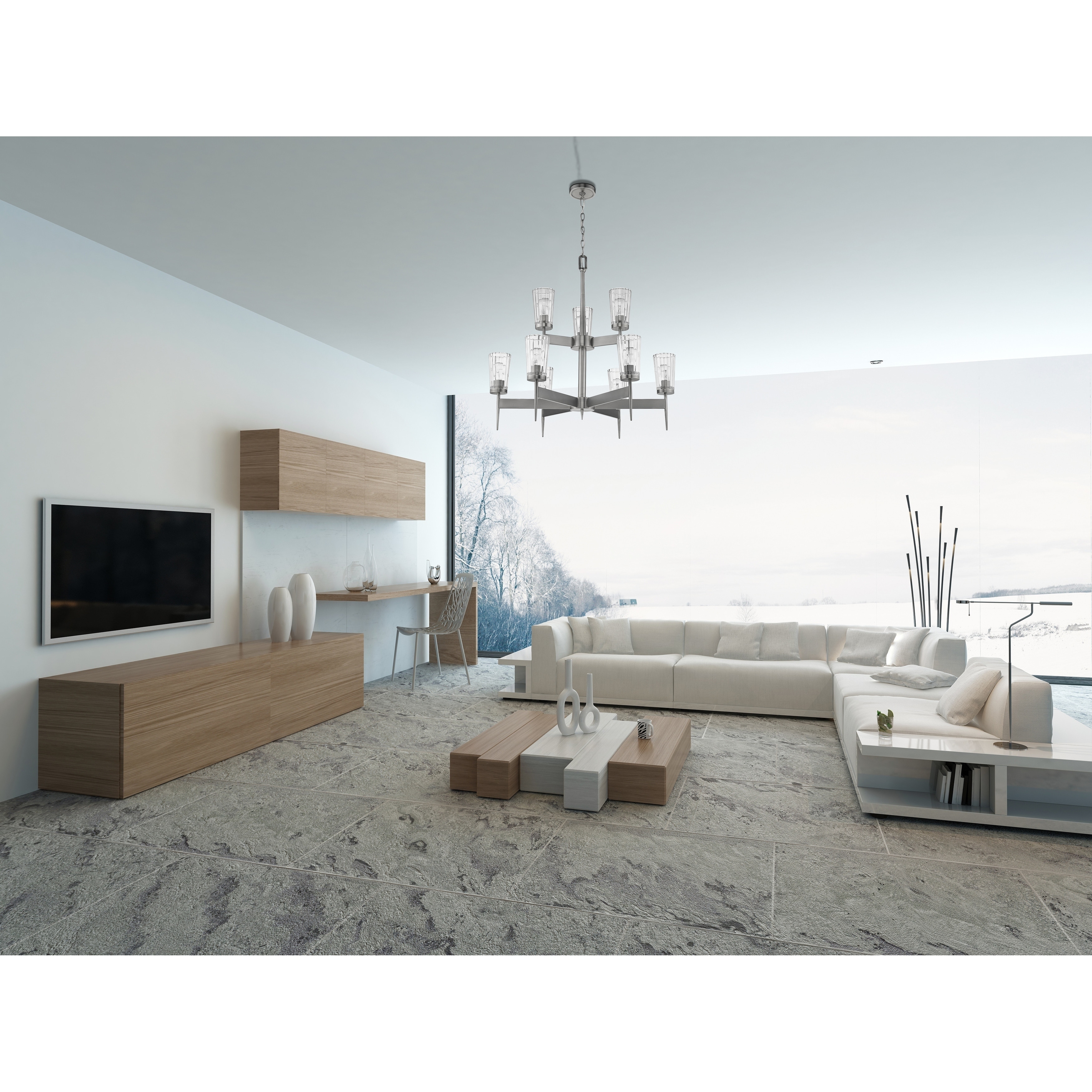 Flair 9 Light Chandelier in Antique Nickel - Chandeliers For Bedrooms by Overstock.com