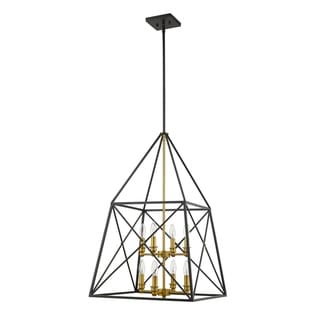Trestle 8 Light Chandelier in Matte Black + Olde Brass - Chandeliers For Bedrooms by Overstock.com