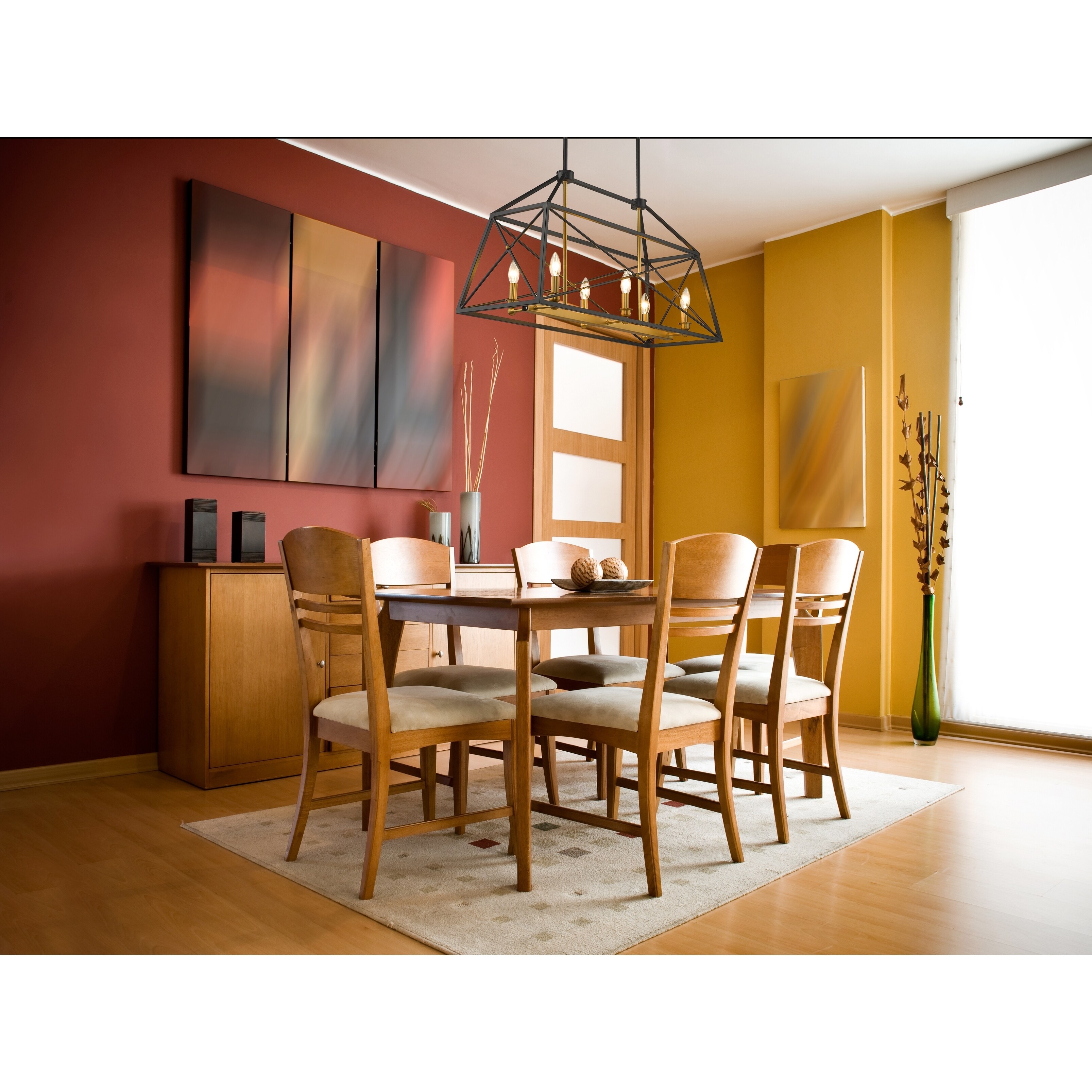 Trestle 6 Light Chandelier in Matte Black + Olde Brass - Chandeliers For Bedrooms by Overstock.com