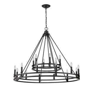 Dennison 18 Light Chandelier in Matte Black - Chandeliers For Bedrooms by Overstock.com