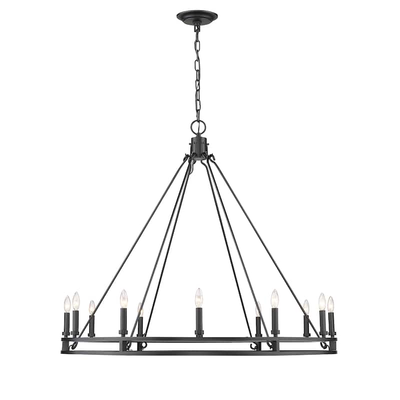Dennison 12 Light Chandelier in Matte Black