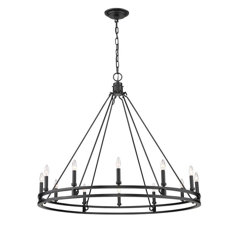 Dennison 12 Light Chandelier in Matte Black