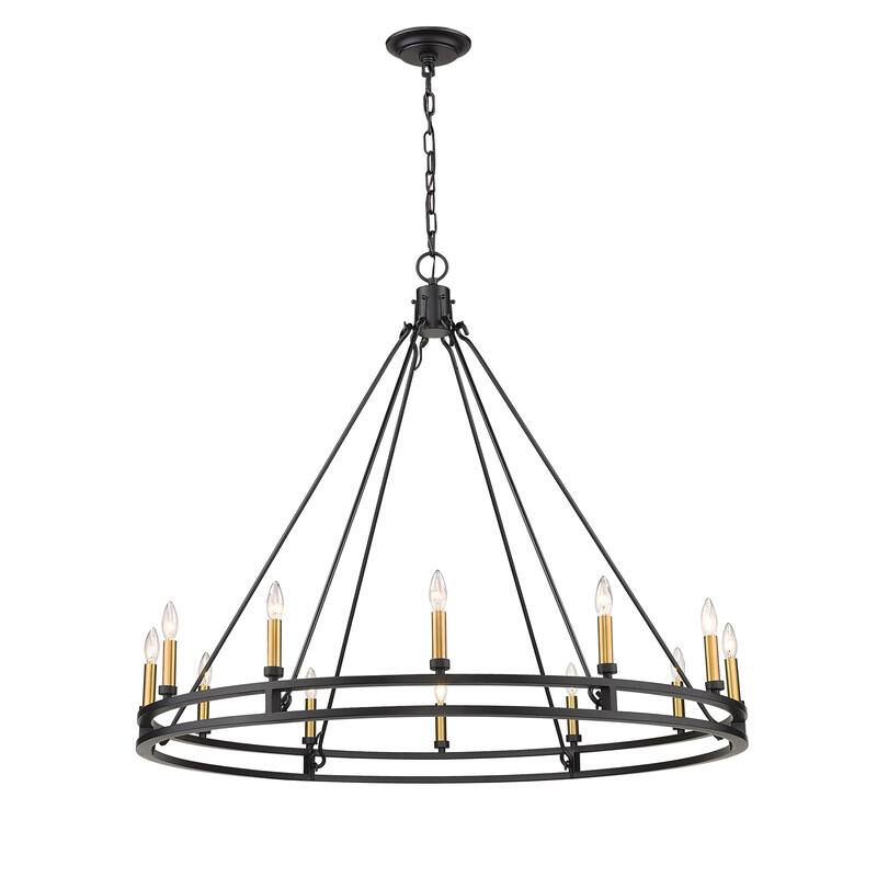 Dennison 12 Light Chandelier in Matte Black
