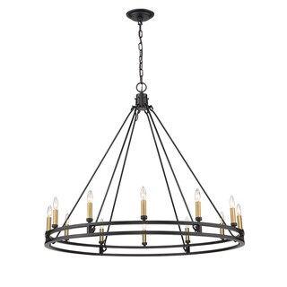 Dennison 12 Light Chandelier in Matte Black - Chandeliers For Bedrooms by Overstock.com