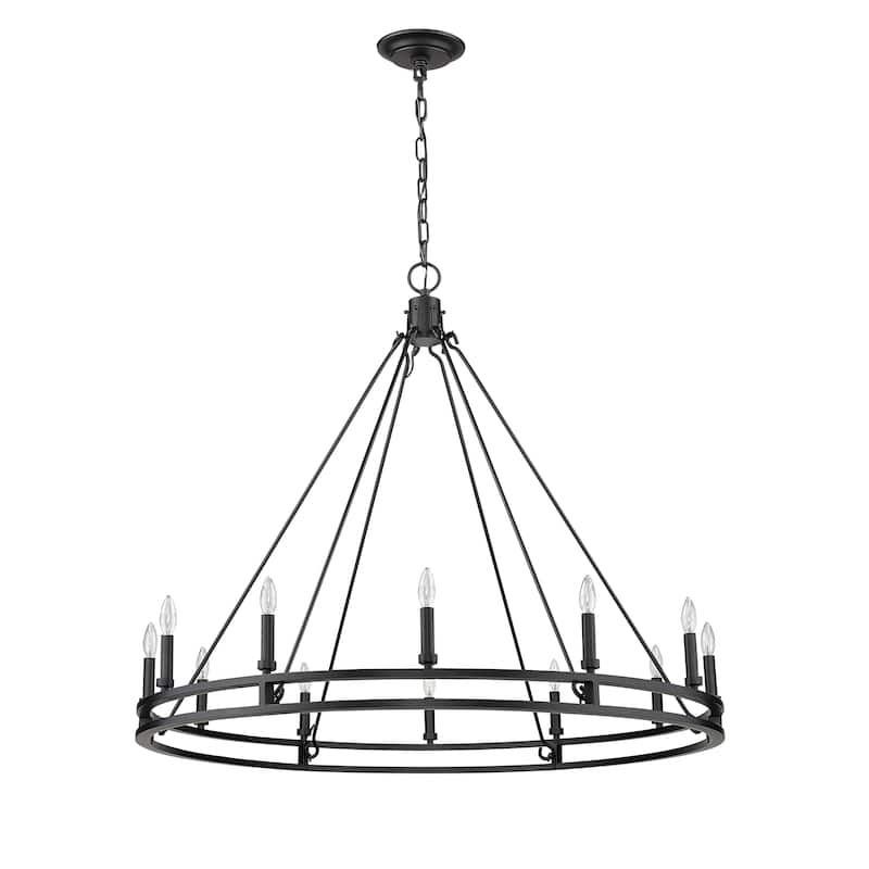 Dennison 12 Light Chandelier in Matte Black - Matte Black