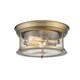 preview thumbnail 1 of 2, Sonna 2 Light Flush Mount in Heritage Brass
