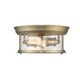 preview thumbnail 3 of 2, Sonna 2 Light Flush Mount in Heritage Brass