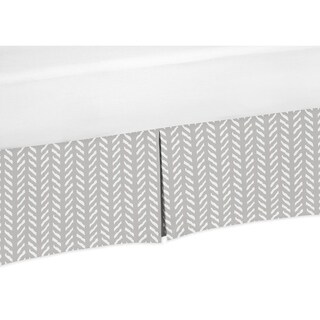 Sweet Jojo Designs Grey White Boho Herringbone Arrow Gray Woodland Forest Friends Unisex Boy or Girl Collection Crib Bed Skirt