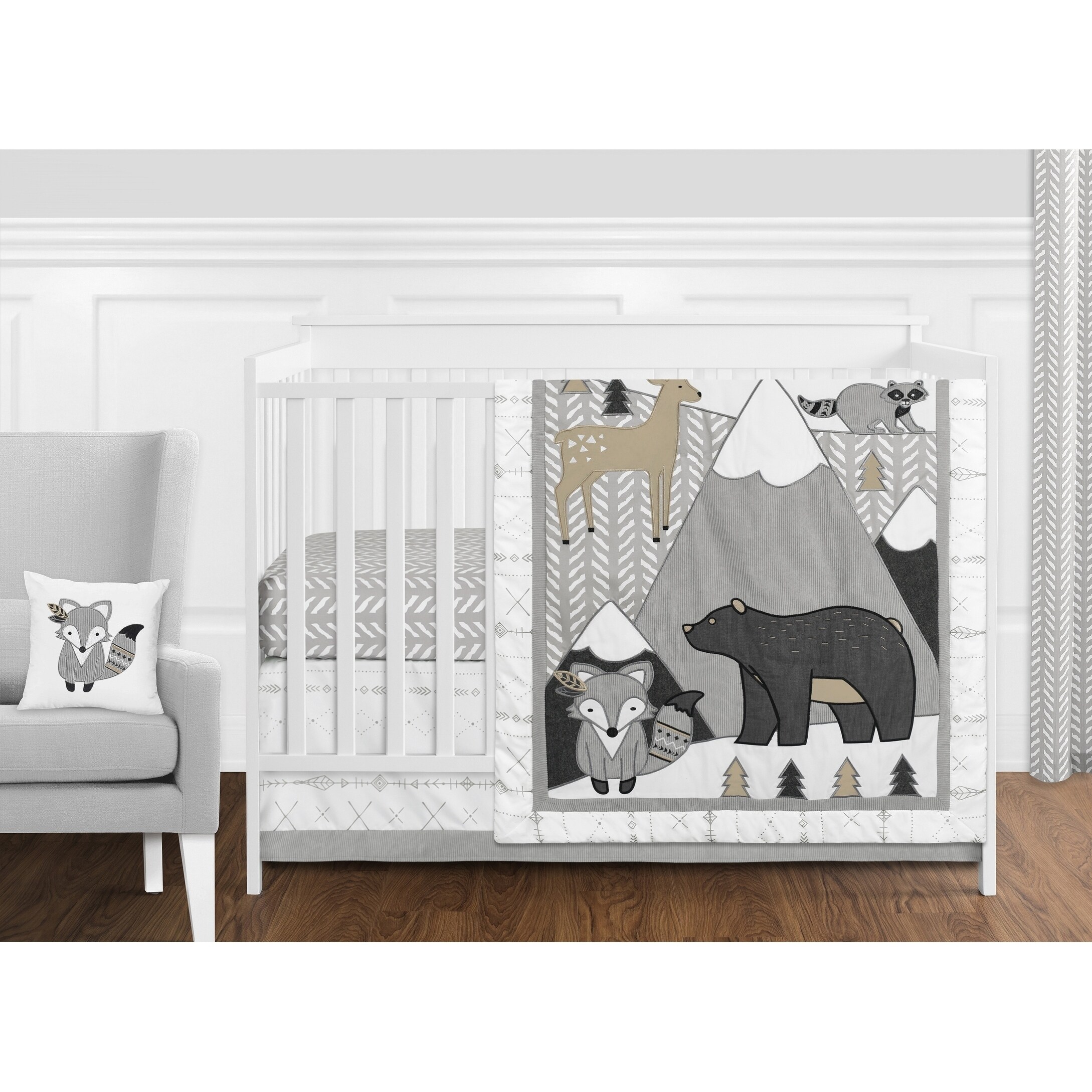 beige crib bedding