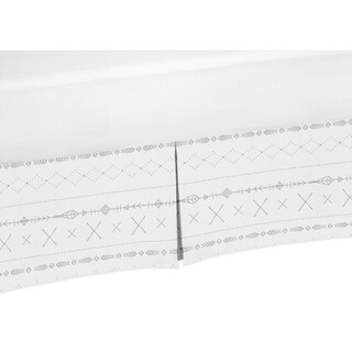 Sweet Jojo Designs Grey White Boho Tribal Herringbone Arrow Woodland Forest Friends Unisex Boy or Girl Collection Crib Bed Skirt
