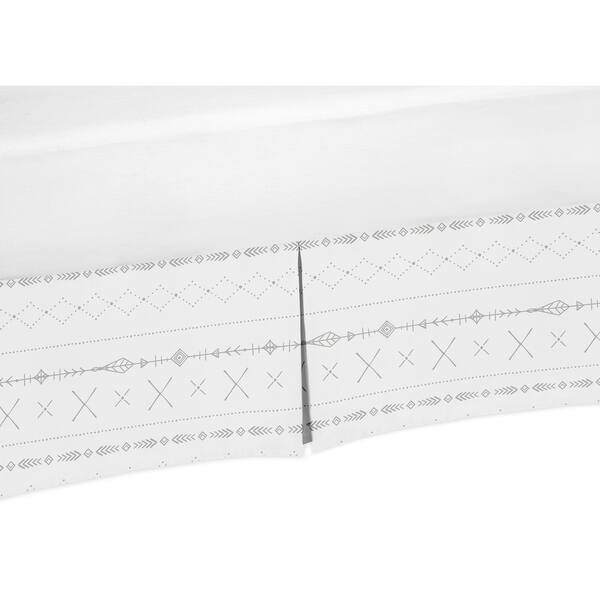 slide 1 of 1, Sweet Jojo Designs Grey White Boho Tribal Herringbone Arrow Woodland Forest Friends Unisex Boy or Girl Collection Crib Bed Skirt