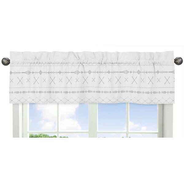 Gray Woodland Friends by Sweet Jojo Grey White Boho Tribal Forest Window Valance Gray Woodland Friends by Sweet Jojo Grey White Boho Tribal Forest Window Valance