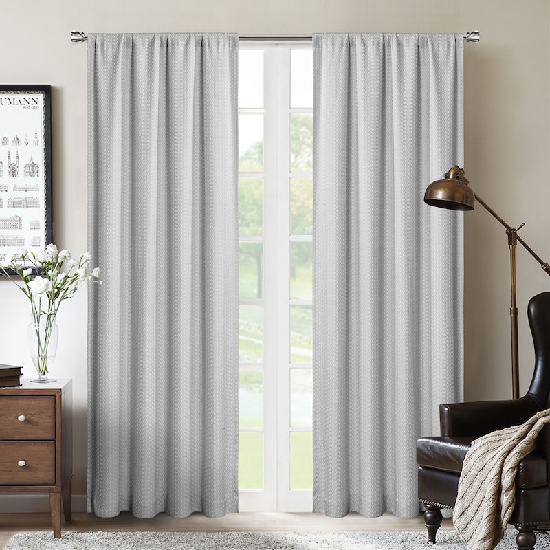 Silk+Home Light Filtering Rod Pocket Single Curtain Panel - 52"x95" - Grey