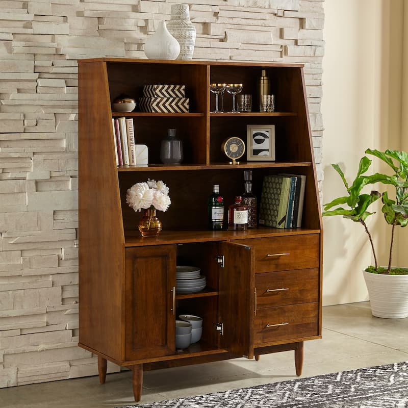 Lifestorey Danish Mid-Century Modern Autumn Oak Highboy Buffet