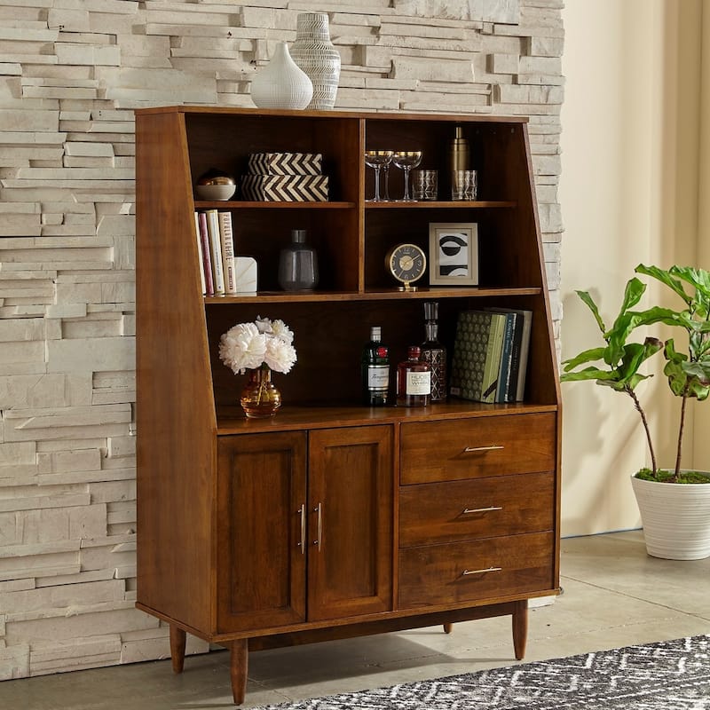 Lifestorey Danish Mid-Century Modern Autumn Oak Highboy Buffet