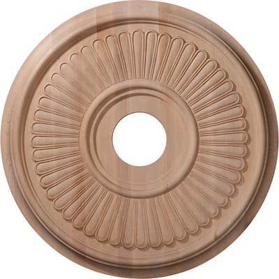 16"OD x 3 7/8"ID x 1 1/8"P Carved Berkshire Ceiling Medallion, Cherry