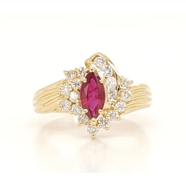 Kabella Vintage Marquise Ruby Diamond Ring. Opens flyout.