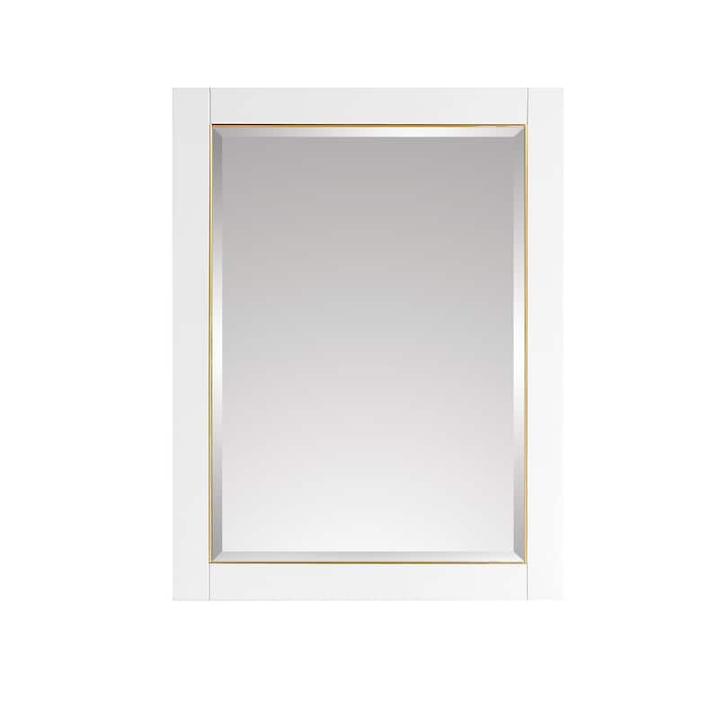 Avanity Mason 24 in. Wall Mounted Mirror with Matte Gold Trim - 24"W x 32"H - White