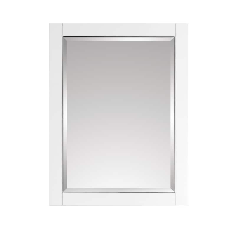 Avanity Mason 24 in. Wall Mounted Mirror with Brushed Silver Trim - 24"W x 32"H - White