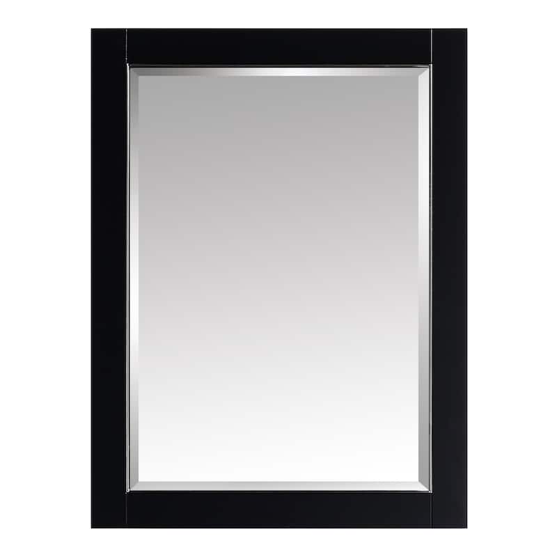 Avanity Mason 24 in. Wall Mounted Mirror with Brushed Silver Trim - 24"W x 32"H - Black