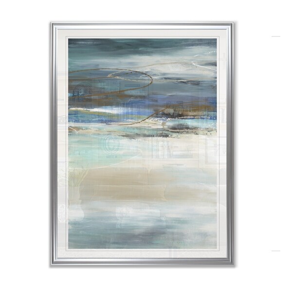 Geo Cache in Aqua Tones -Framed Giclee Print
