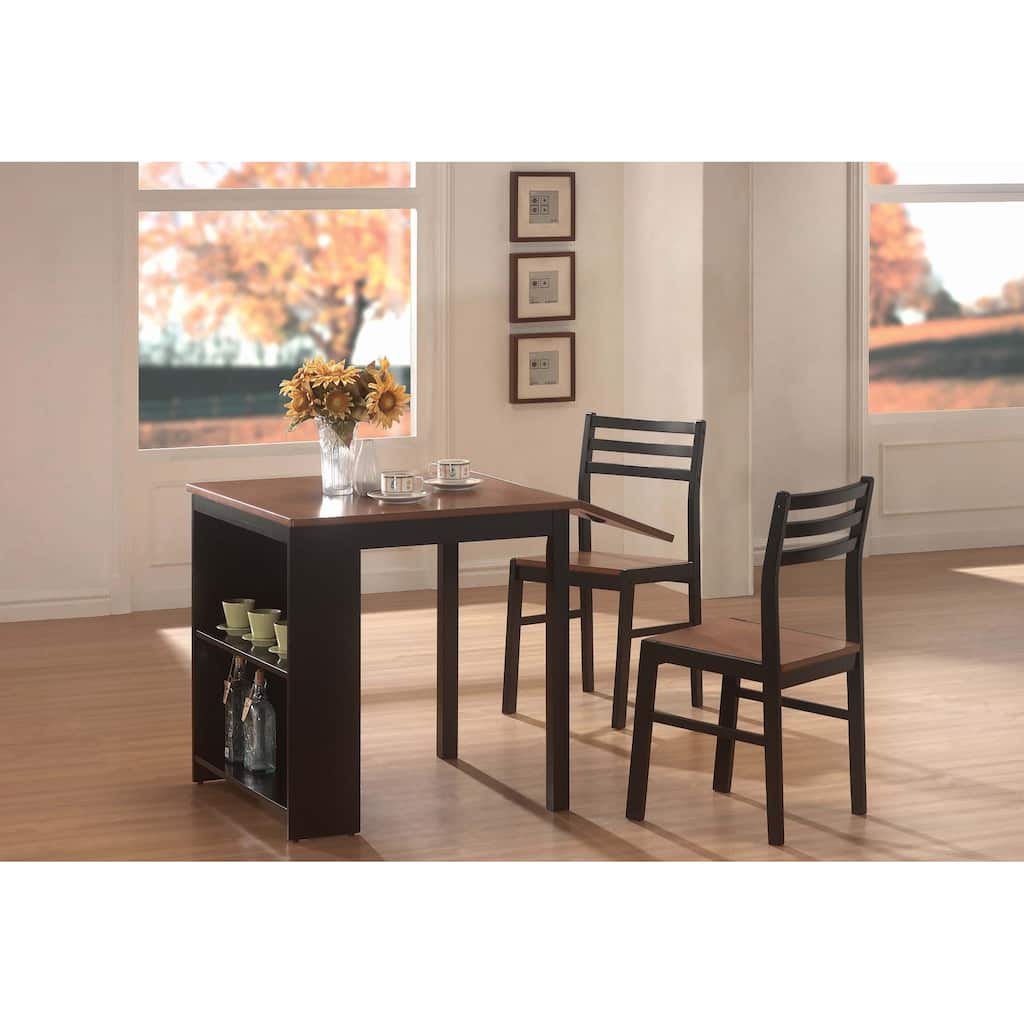 Austin Brown and Black 3-piece Breakfast Dining Set