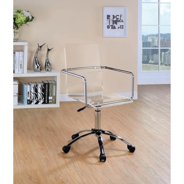 Shop Hendricks Clear and Chrome Acrylic Office Chair - Free Shipping