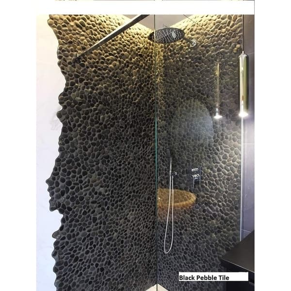 Interlocking Ebony Pebble Floor Tiles 11 Pack Kitchen Bathroom And Patio Flooring 28632026 Interlocking Ebony Pebble Floor Tiles