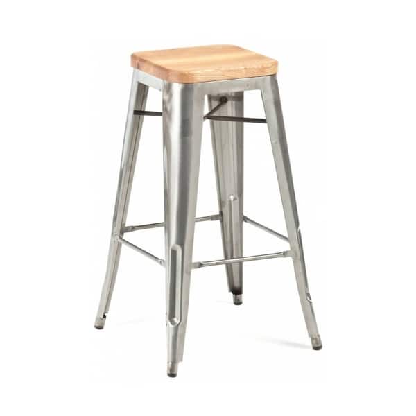Metal Stool With Wood Seat. N/A Bed Bath & Beyond 28632256