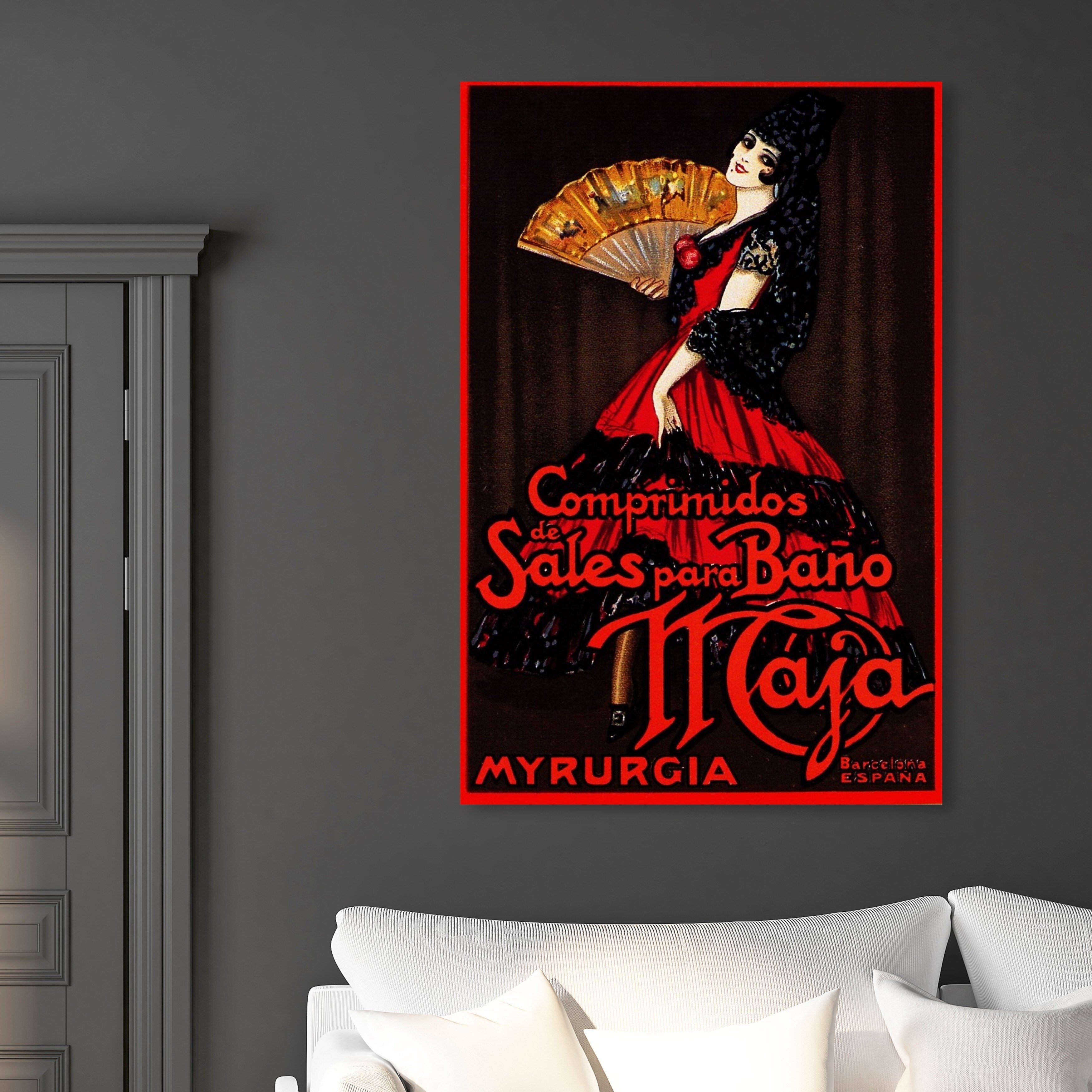 Shop Oliver Gal Maja Jabon Barcelona 1918 World And Countries Wall Art Canvas Print Red Black Overstock 28633009