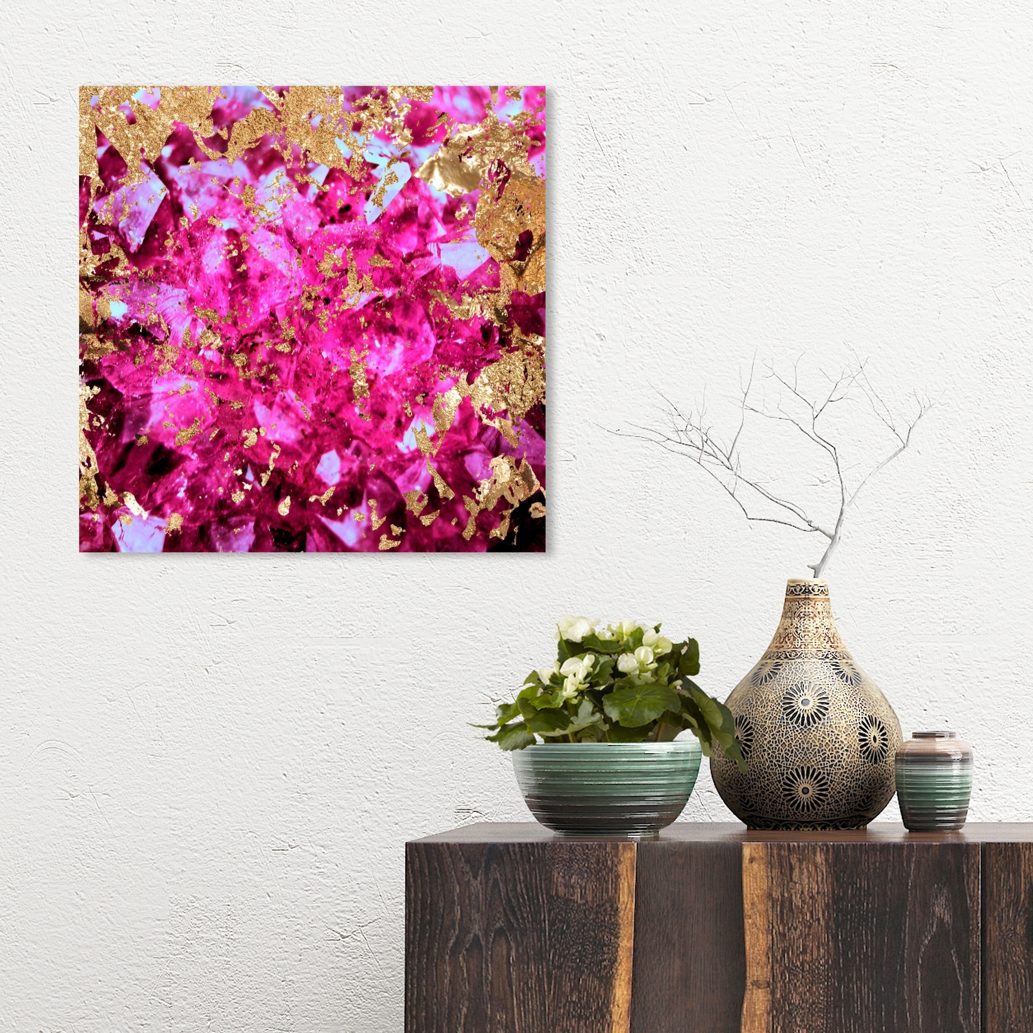 Oliver Gal 'Neon Geode' Abstract Wall Art Canvas Print