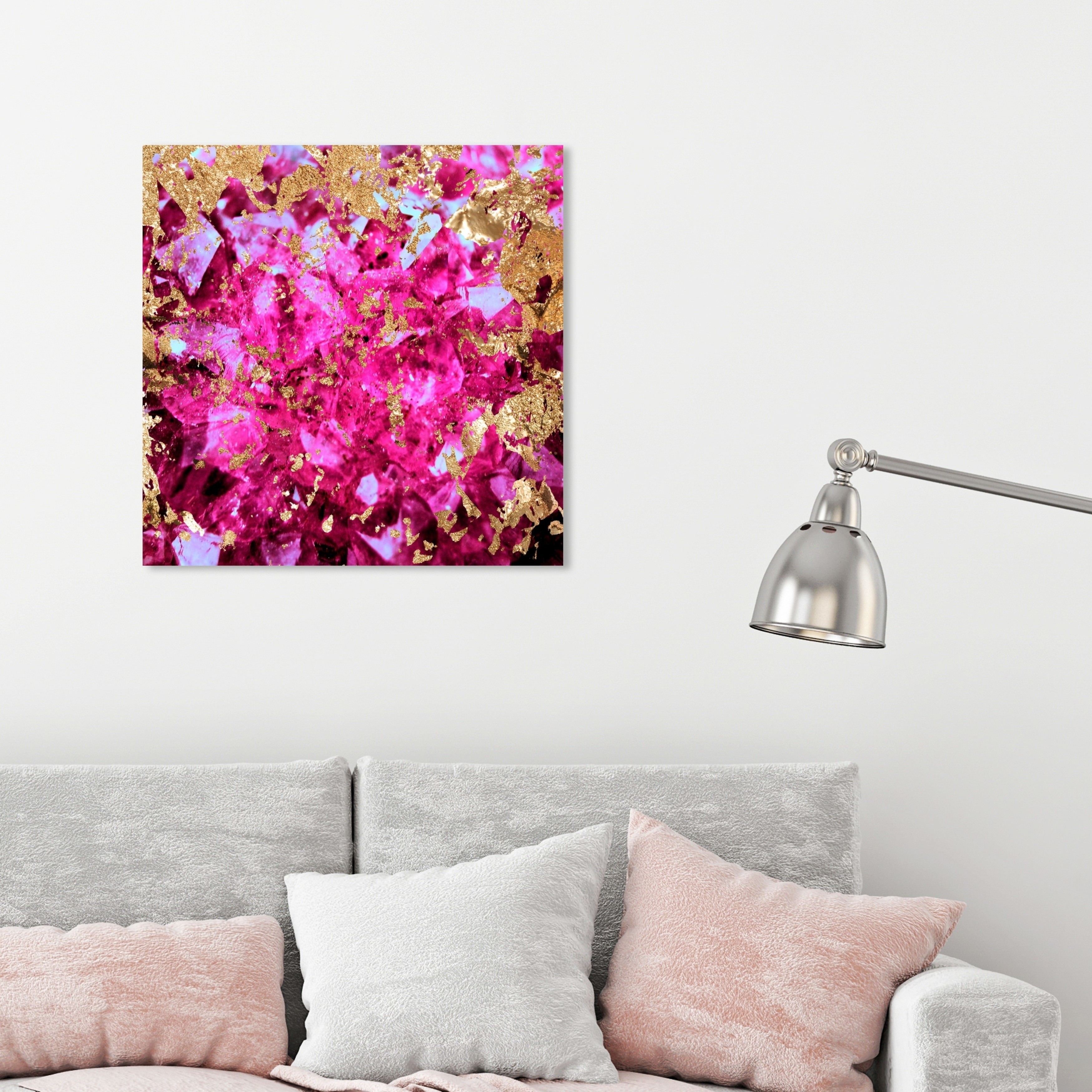 pink geode wall art